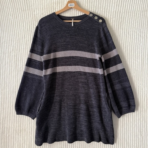 Free People On Your Team Sweater Mini Dress Pockets Size XS - Picture 9 of 10